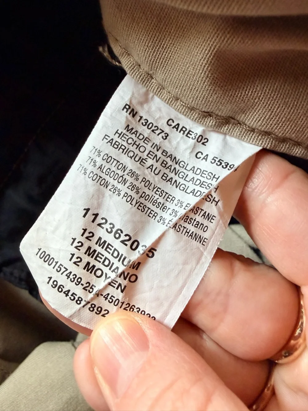 Lee wrinkle free capri Kansas khaki 12 - Picture 5 of 5